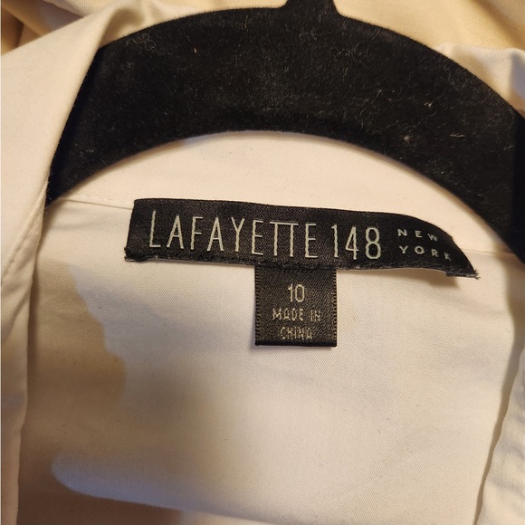 Lafayette 148 Women’s Short Sleeve White‎ Stretch Shirt Camp Shirt Classic - Picture 4 of 5